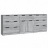 3-tlg. Sideboard Grau Sonoma Holzwerkstoff