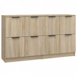 Sideboards 2 Stk. Sonoma Eiche 60x30x70 cm Holzwerkstoff