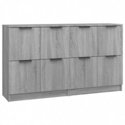 Sideboards 2 Stk. Grau Sonoma 60x30x70 cm Holzwerkstoff