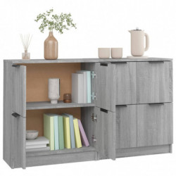 Sideboards 2 Stk. Grau Sonoma 60x30x70 cm Holzwerkstoff