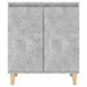 Sideboard mit Massivholz-Beinen Betongrau 60x35x70 cm