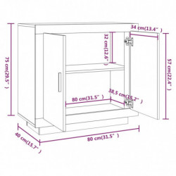 Sideboard Betongrau 80x40x75 cm Holzwerkstoff