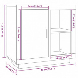 Sideboard Hochglanz-Weiß 80x40x75 cm