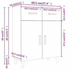 Sideboard Weiß 69,5x34x89 cm Holzwerkstoff