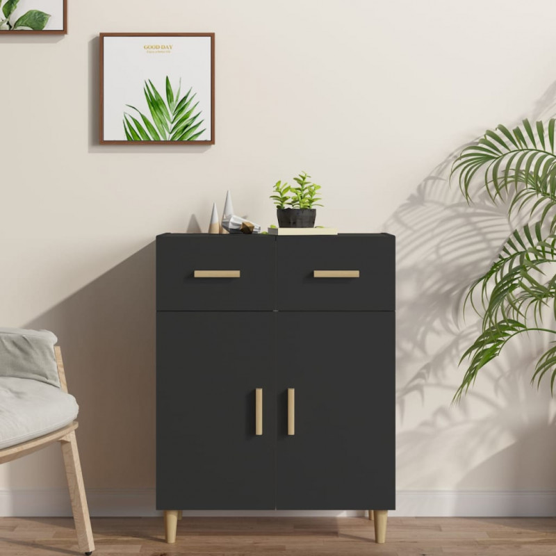 Sideboard Schwarz 69,5x34x89 cm Holzwerkstoff