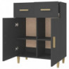 Sideboard Schwarz 69,5x34x89 cm Holzwerkstoff