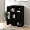 Highboard Schwarz 74x35x117 cm Massivholz Kiefer