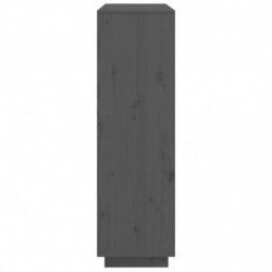 Highboard Grau 110,5x35x117 cm Massivholz Kiefer