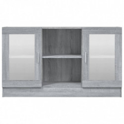 Vitrinenschrank Grau Sonoma 120x30,5x70 cm Holzwerkstoff