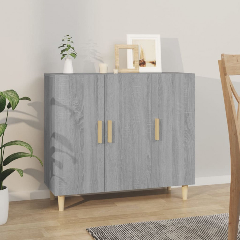 Sideboard Grau Sonoma 90x34x80 cm Holzwerkstoff