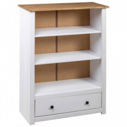 Bücherregal Weiß 80 x 35 x 110 cm Massivholz Panama-Kiefer