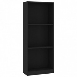 Bücherregal 3 Fächer Schwarz 40x24x108 cm Holzwerkstoff