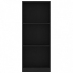 Bücherregal 3 Fächer Schwarz 40x24x108 cm Holzwerkstoff