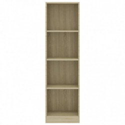 Bücherregal 4 Fächer Sonoma-Eiche 40x24x142 cm Holzwerkstoff