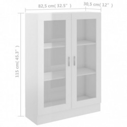 Vitrinenschrank Hochglanz-Weiß 82,5x30,5x115 cm Holzwerkstoff