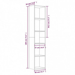 Bücherregal Braun Eiche 40x30x189 cm Holzwerkstoff