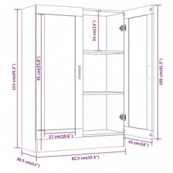 Vitrinenschrank Braun Eiche-Optik 82,5x30,5x115cm Holzwerkstoff