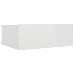 Hängender Nachttisch Hochglanz-Weiß 40x30x15 cm Holzwerkstoff