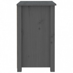 Nachttisch Grau 50x35x61,5 cm Massivholz Kiefer