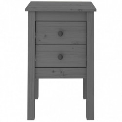 Nachttische 2 Stk. Grau 40x35x61,5 cm Massivholz Kiefer