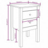 Nachttische 2 Stk. Grau 40x35x61,5 cm Massivholz Kiefer