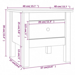 Beistelltisch Schwarz 40x40x39 cm Massivholz Kiefer