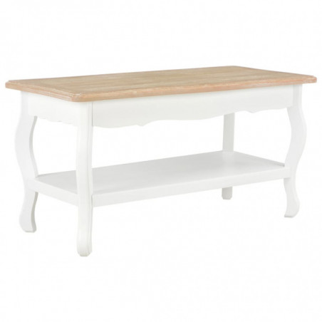 Couchtisch Weiß und Braun 87,5x42x44 cm Kiefer Massivholz Couchtisch Weiß und Braun 87,5x42x44 cm Kiefer Massivholz