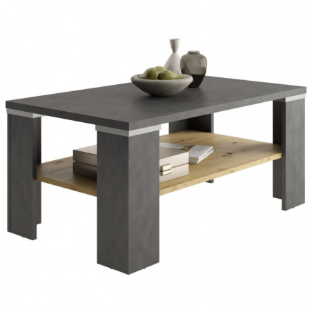 FMD Couchtisch mit Ablage Matera-Grau und Artisan-Eiche FMD Couchtisch mit Ablage Matera-Grau und Artisan-Eiche