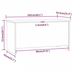 Couchtisch Hochglanz-Weiß 102x55,5x52,5 cm Holzwerkstoff