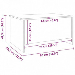 Couchtisch Weiß 80x55,5x41,5 cm Holzwerkstoff