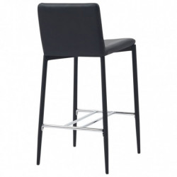 3-tlg. Bar-Set Kunstleder Schwarz