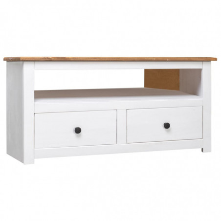 TV-Eckschrank Weiß 93 x 49 x 49 cm Massivholz Panama-Kiefer