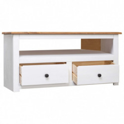 TV-Eckschrank Weiß 93 x 49 x 49 cm Massivholz Panama-Kiefer