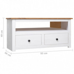 TV-Eckschrank Weiß 93 x 49 x 49 cm Massivholz Panama-Kiefer