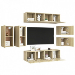 8-tlg. TV-Schrank-Set Sonoma-Eiche Holzwerkstoff