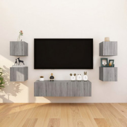 TV-Wandschrank 8 Stk. Grau Sonoma 30,5x30x30 cm