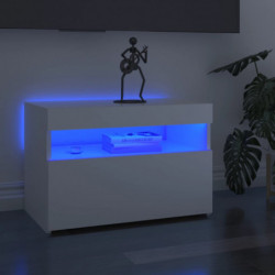 TV-Schrank mit LED-Leuchten Hochglanz-Weiß 60x35x40 cm