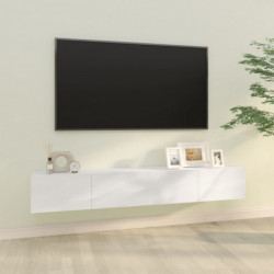 TV-Wandschränke 2 Stk. Hochglanz-Weiß 100x30x30cm Holzwerkstoff