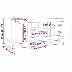 TV-Schrank Weiß 102x35x45 cm Holzwerkstoff