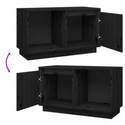 TV-Schrank Schwarz 74x35x44 cm Massivholz Kiefer