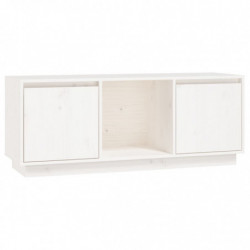 TV-Schrank Weiß 110,5x35x44 cm Massivholz Kiefer