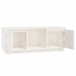 TV-Schrank Weiß 110,5x35x44 cm Massivholz Kiefer