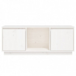 TV-Schrank Weiß 110,5x35x44 cm Massivholz Kiefer