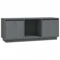 TV-Schrank Grau 110,5x35x44 cm Massivholz Kiefer