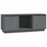 TV-Schrank Grau 110,5x35x44 cm Massivholz Kiefer