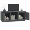 TV-Schrank Grau 110,5x35x44 cm Massivholz Kiefer