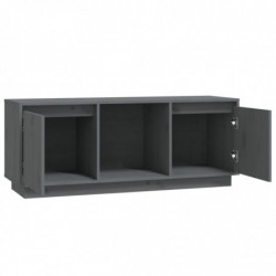 TV-Schrank Grau 110,5x35x44 cm Massivholz Kiefer