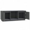 TV-Schrank Grau 110,5x35x44 cm Massivholz Kiefer