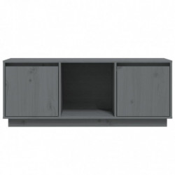 TV-Schrank Grau 110,5x35x44 cm Massivholz Kiefer