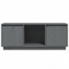 TV-Schrank Grau 110,5x35x44 cm Massivholz Kiefer